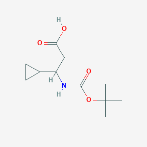 molecular formula C11H19NO4 B1344114 3-((tert-Butoxycarbonyl)amino)-3-cyclopropylpropanoic acid CAS No. 683218-80-6