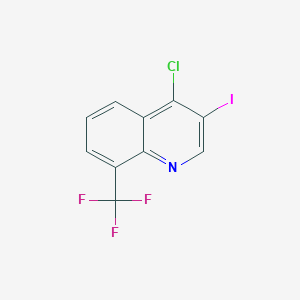 molecular formula C10H4ClF3IN B13441149 4-Chloro-3-iodo-8-(trifluoromethyl)quinoline 