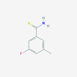 molecular formula C8H8FNS B13441172 3-Fluoro-5-methylbenzene-1-carbothioamide 