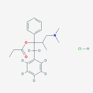 molecular formula C22H30ClNO2 B13441185 rac-Propoxyphene-d7 Hydrochloride Salt (Mixture of Diastereoisomers) CAS No. 125440-89-3