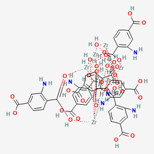 molecular formula C48H58N6O32Zr6 B13441247 2-Aminoterephthalic acid;zirconium;octahydrate 