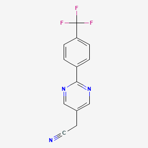 molecular formula C13H8F3N3 B13441266 2-(4-(Trifluoromethyl)phenyl)pyrimidine-5-acetonitrile 