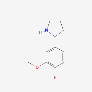 molecular formula C11H14FNO B13441351 2-(4-Fluoro-3-methoxyphenyl)pyrrolidine 