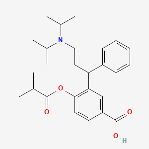 molecular formula C26H35NO4 B13441366 3-(3-(Diisopropylamino)-1-phenylpropyl)-4-(isobutyryloxy)benzoic acid 