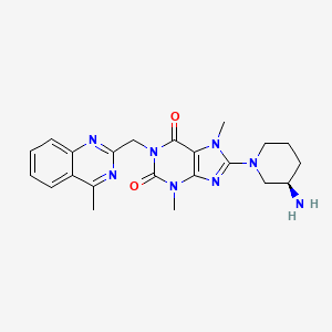 molecular formula C22H26N8O2 B13441374 8-[(3R)-3-aminopiperidin-1-yl]-3,7-dimethyl-1-[(4-methylquinazolin-2-yl)methyl]purine-2,6-dione 