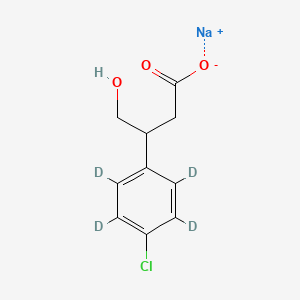 molecular formula C10H10ClNaO3 B13441425 3-(4-Chlorophenyl-d4)-4-hydroxybutyric Acid Sodium Salt 