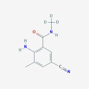 molecular formula C10H11N3O B13441428 2-amino-5-cyano-3-methyl-N-(trideuteriomethyl)benzamide 