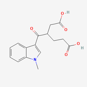 molecular formula C16H17NO5 B13441446 3-(1-Methyl-1H-indole-3-carbonyl)hexanedioic acid 