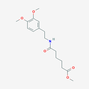 molecular formula C17H25NO5 B13441471 6-[[2-(3,4-Dimethoxyphenyl)ethyl]amino]-6-oxo-hexanoic Acid Methyl Ester 