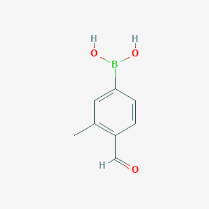 molecular formula C8H9BO3 B1344152 (4-甲酰-3-甲基苯基)硼酸 CAS No. 398151-59-2