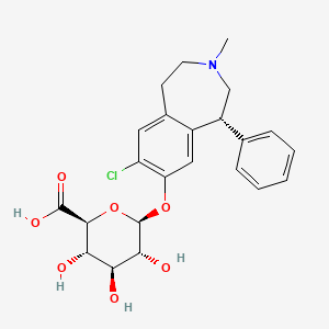 molecular formula C23H26ClNO7 B13441524 (2S,3S,4S,5R,6S)-6-[[(5R)-8-chloro-3-methyl-5-phenyl-1,2,4,5-tetrahydro-3-benzazepin-7-yl]oxy]-3,4,5-trihydroxyoxane-2-carboxylic acid 