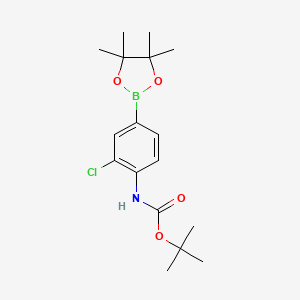 molecular formula C17H25BClNO4 B1344155 Tert-butyl (2-chloro-4-(4,4,5,5-tetramethyl-1,3,2-dioxaborolan-2-yl)phenyl)carbamate CAS No. 330794-10-0