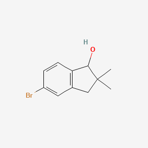 molecular formula C11H13BrO B1344158 5-Bromo-2,2-dimethyl-2,3-dihydro-1H-inden-1-ol CAS No. 371251-54-6