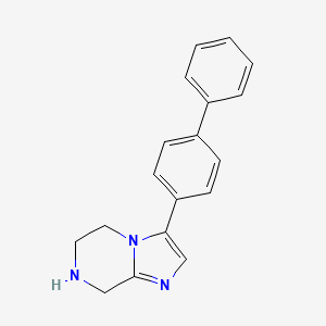 molecular formula C18H17N3 B13441629 3-([1,1'-Biphenyl]-4-YL)-5,6,7,8-tetrahydroimidazo[1,2-A]pyrazine 