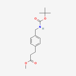 molecular formula C16H23NO4 B13441634 Methyl 3-(4-(((tert-butoxycarbonyl)amino)methyl)phenyl)propanoate CAS No. 132691-44-2