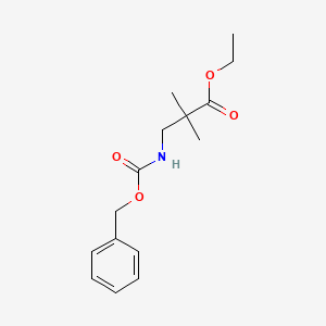 molecular formula C15H21NO4 B1344164 3-((苄氧羰基)氨基)-2,2-二甲基丙酸乙酯 CAS No. 173336-49-7