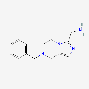 molecular formula C14H18N4 B13441731 (7-Benzyl-5,6,7,8-tetrahydroimidazo[1,5-A]pyrazin-3-YL)methanamine 