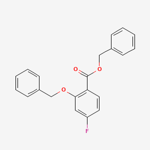 molecular formula C21H17FO3 B1344177 Benzyl 2-(benzyloxy)-4-fluorobenzoate CAS No. 351445-97-1