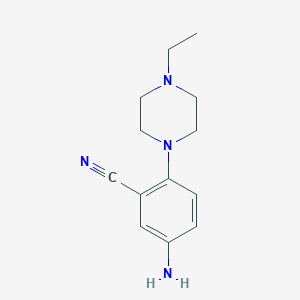 molecular formula C13H18N4 B13441788 5-Amino-2-(4-ethylpiperazin-1-yl)benzonitrile CAS No. 1307239-44-6