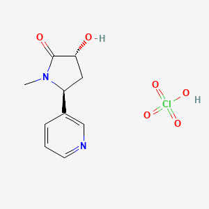 molecular formula C10H13ClN2O6 B13441833 trans-3'-HydroxyCotininePerchlorate 