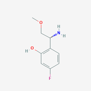 molecular formula C9H12FNO2 B13441964 2-((1R)-1-amino-2-methoxyethyl)-5-fluorophenol 