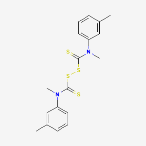 molecular formula C18H20N2S4 B13442011 [methyl-(3-methylphenyl)carbamothioyl]sulfanyl N-methyl-N-(3-methylphenyl)carbamodithioate 