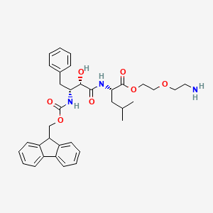 molecular formula C35H43N3O7 B13442063 2-(2-aminoethoxy)ethyl (2S)-2-[[(2S,3R)-3-(9H-fluoren-9-ylmethoxycarbonylamino)-2-hydroxy-4-phenylbutanoyl]amino]-4-methylpentanoate 
