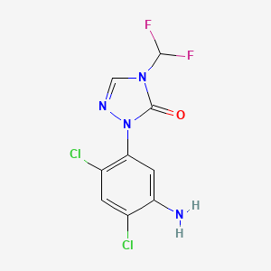 molecular formula C9H6Cl2F2N4O B13442082 2-(5-Amino-2,4-dichlorophenyl)-4-(difluoromethyl)-2,4-dihydro-3H-1,2,4-triazol-3-one 
