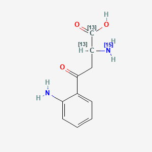 molecular formula C10H12N2O3 B13442124 rac Kynurenine-13C2,15N 
