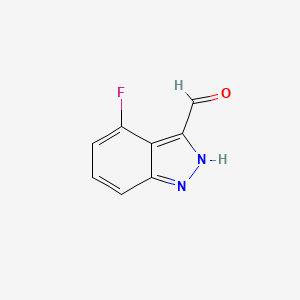 molecular formula C8H5FN2O B1344218 4-Fluoro-1H-indazole-3-carbaldehyde CAS No. 518987-93-4