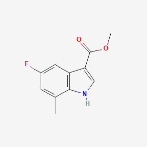 molecular formula C11H10FNO2 B13442196 Methyl 5-fluoro-7-methyl-1H-indole-3-carboxylate 