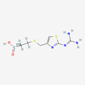 molecular formula C8H12N4O2S2 B13442218 Famotidine-13C,d4 Acid Impurity 