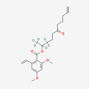 molecular formula C22H30O5 B13442221 (1,1,1,2,3,3-hexadeuterio-6-oxoundec-10-en-2-yl) 2-ethenyl-4,6-dimethoxybenzoate 