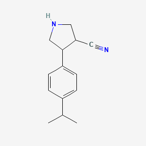 molecular formula C14H18N2 B13442231 4-(4-Isopropylphenyl)pyrrolidine-3-carbonitrile 