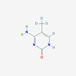 molecular formula C5H7N3O B13442237 4-amino-6-deuterio-5-(trideuteriomethyl)-1H-pyrimidin-2-one 