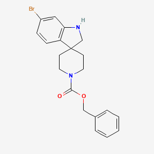 molecular formula C20H21BrN2O2 B1344228 Benzyl 6-bromospiro[indoline-3,4'-piperidine]-1'-carboxylate CAS No. 473737-32-5