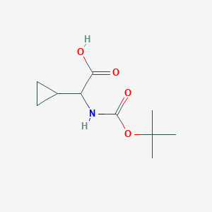 molecular formula C10H17NO4 B1344229 2-(Tert-butoxycarbonylamino)-2-cyclopropylacetic acid CAS No. 54256-41-6