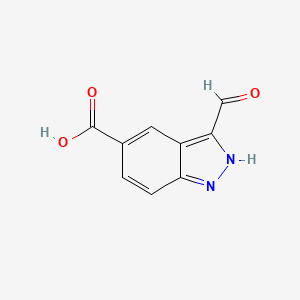 molecular formula C9H6N2O3 B1344232 3-甲酰基-1H-吲唑-5-羧酸 CAS No. 885519-98-2
