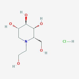 molecular formula C8H18ClNO5 B13442344 (2S,3R,4R,5S)-1-(2-hydroxyethyl)-2-(hydroxymethyl)piperidine-3,4,5-triol;hydrochloride 