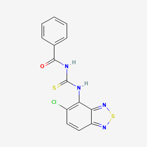 molecular formula C14H9ClN4OS2 B13442408 N-[[(5-Chloro-2,1,3-benzothiadiazol-4-yl)amino]thioxomethyl]benzamide 
