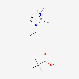 molecular formula C12H22N2O2 B13442416 2,2-Dimethylpropanoate;1-ethyl-2,3-dimethylimidazol-3-ium 