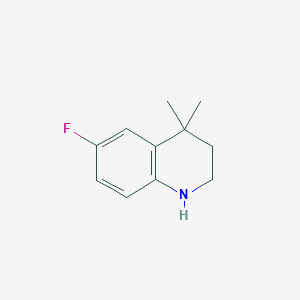 molecular formula C11H14FN B1344242 6-Fluoro-4,4-dimethyl-1,2,3,4-tetrahydroquinoline CAS No. 345264-92-8