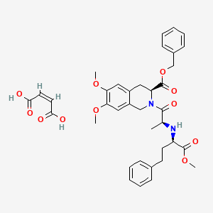 molecular formula C37H42N2O11 B13442474 benzyl (3S)-6,7-dimethoxy-2-[(2S)-2-[[(2R)-1-methoxy-1-oxo-4-phenylbutan-2-yl]amino]propanoyl]-3,4-dihydro-1H-isoquinoline-3-carboxylate;(Z)-but-2-enedioic acid 