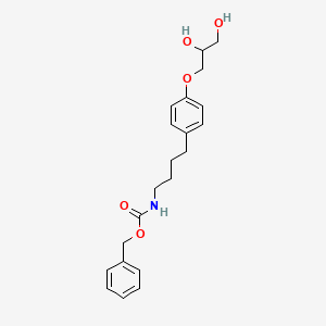 molecular formula C21H27NO5 B1344248 Benzyl 4-(4-(2,3-dihydroxypropoxy)-phenyl)butylcarbamate CAS No. 587880-27-1