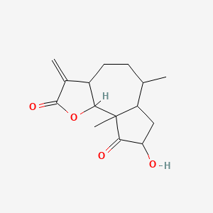 molecular formula C15H20O4 B13442507 8-Hydroxy-6,9a-dimethyl-3-methylidenedecahydroazuleno[4,5-b]furan-2,9-dione CAS No. 13250-08-3