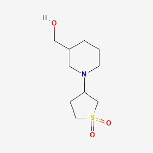 molecular formula C10H19NO3S B13442543 3-[3-(Hydroxymethyl)piperidin-1-yl]-1lambda6-thiolane-1,1-dione 