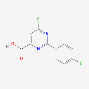 molecular formula C11H6Cl2N2O2 B13442546 6-Chloro-2-(4-chlorophenyl)pyrimidine-4-carboxylic acid 