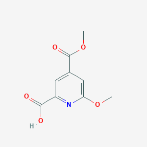 molecular formula C9H9NO5 B13442591 6-Methoxy-4-(methoxycarbonyl)pyridine-2-carboxylic acid 
