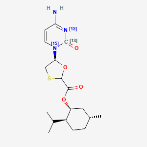 molecular formula C18H27N3O4S B13442624 (2R,5S)-L-Menthol-5-(4-amino-2-oxo-1(2H)-pyrimidinyl-15N2,13C)-1,3-oxathiolane-2-carboxylate 