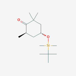 molecular formula C15H30O2Si B13442709 (4R,6R)-4-[[(1,1-Dimethylethyl)dimethylsilyl]oxy]-2,2,6-trimethyl-cyclohexanone 